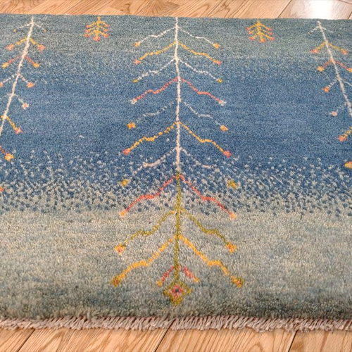 完売】ペルシャ ギャッベ 玄関マット 横柄 85x62cm 風景 ギャべ ギャッ