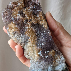 【Amethyst with Cacoxenite】カコクセナイト共生アメジスト｜紫水晶｜ミナスジェライス州 ｜455g 1枚目の画像
