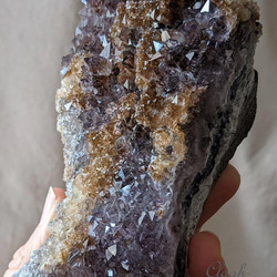 【Amethyst with Cacoxenite】カコクセナイト共生アメジスト｜紫水晶｜ミナスジェライス州 ｜455g 5枚目の画像