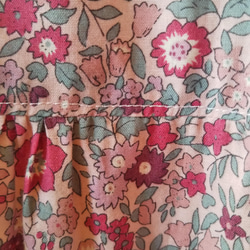 花柄ピンクの 三段ティアードスカート 5枚目の画像