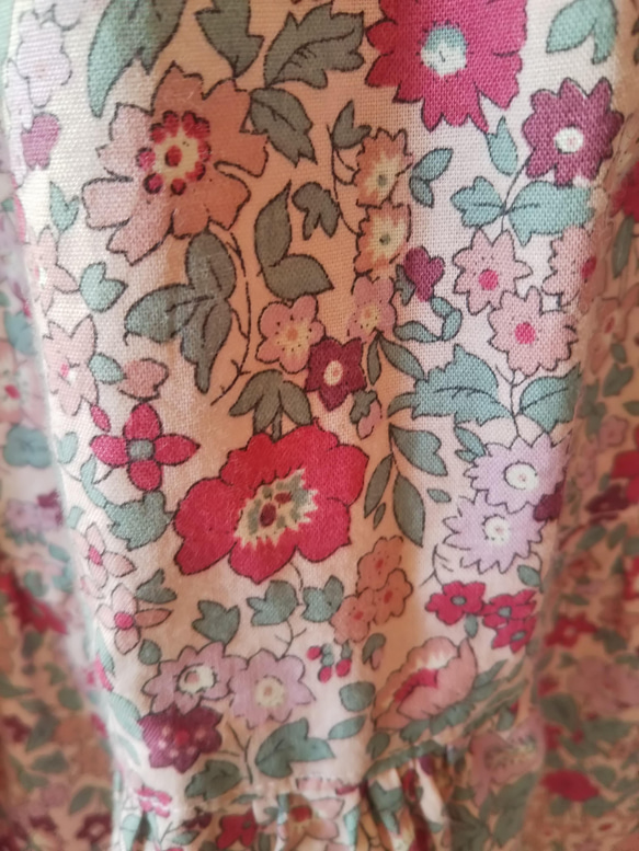 花柄ピンクの 三段ティアードスカート 6枚目の画像