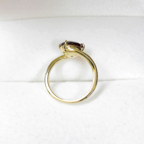 e様、オーダー品_1.60ctガーネットとSV925の指輪（K18イエローゴールド  