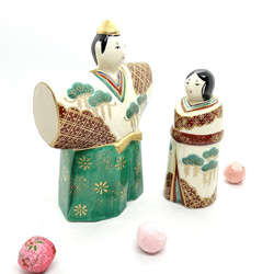 京都燒雛人形「陶瓷小型垂直雛」[附特製木盒及畫架] 第3張的照片