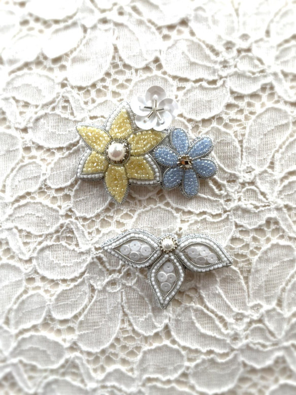 花束　ビーズ刺繍ブローチ 3枚目の画像