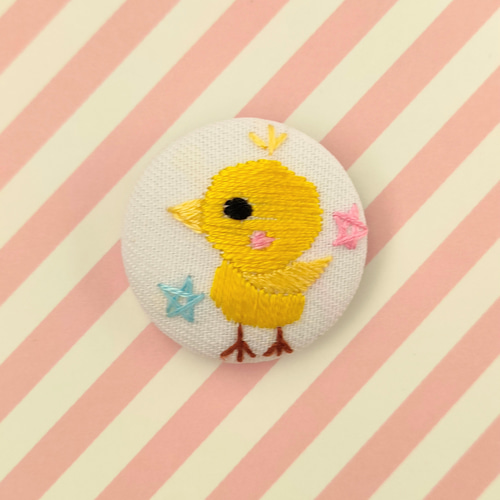 ピヨピヨひよこの刺繍ミニヘアゴム ヘアゴム かなちゃん手刺繍
