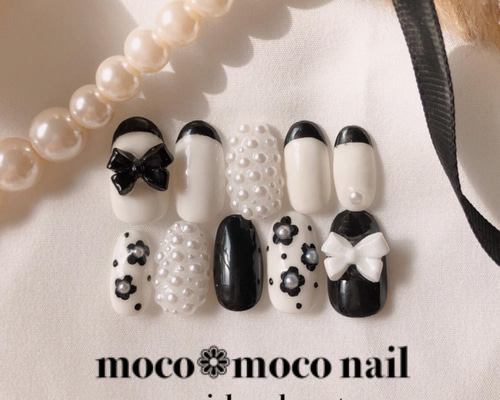 79))リボンネイル フレンチガーリー ミラーネイル ブライダル ネイルチップ ネイルチップ フレンチガーリー マグネット くすみピンク リボン