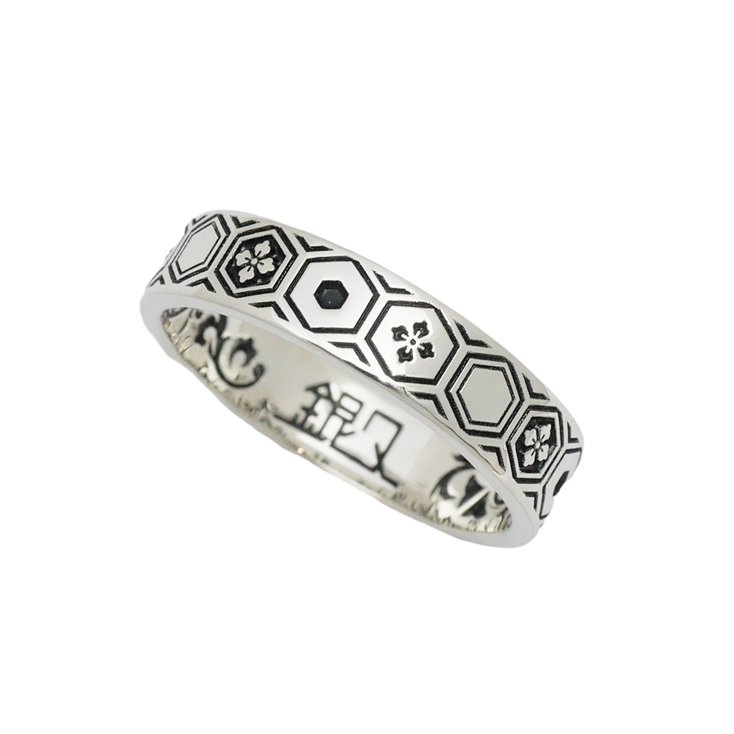 亀甲花菱シルバーリング