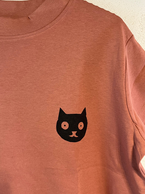 猫柄　レディースハイネックTシャツ　綿100％ 9枚目の画像