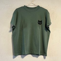 猫柄　レディースハイネックTシャツ　綿100％ 10枚目の画像