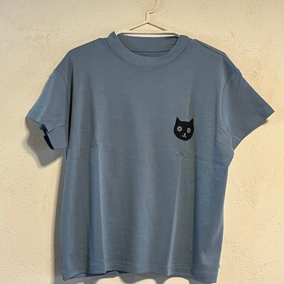 猫柄　レディースハイネックTシャツ　綿100％ 6枚目の画像