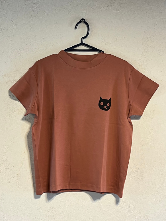 猫柄　レディースハイネックTシャツ　綿100％ 7枚目の画像