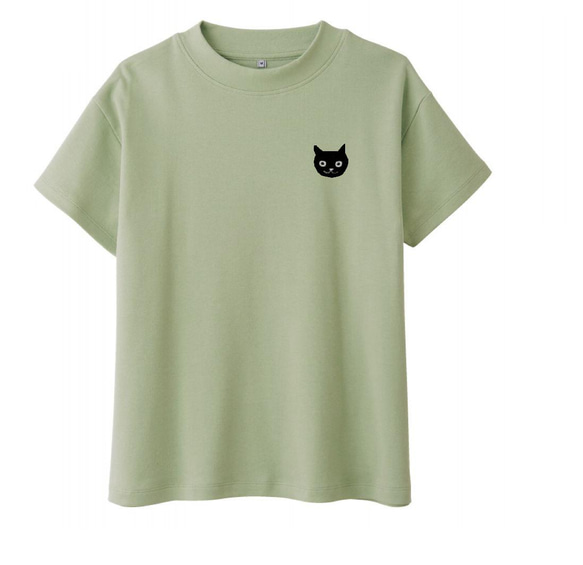 猫柄　レディースハイネックTシャツ　綿100％ 5枚目の画像