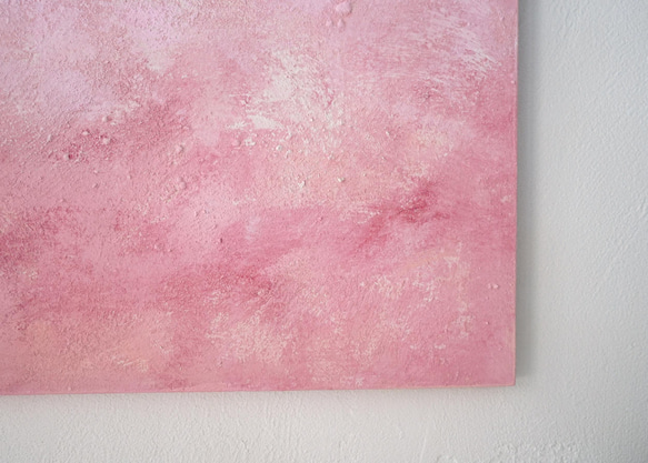 春満開の桜色・桃色のアートパネル（Cherry #530091）砂糖菓子のようなやさしい風合い　珪藻土＋アクリル絵具原画 7枚目の画像