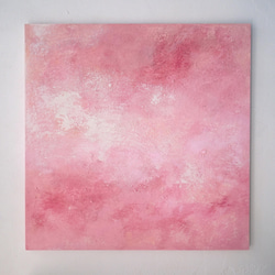 春満開の桜色・桃色のアートパネル（Cherry #530091）砂糖菓子のようなやさしい風合い　珪藻土＋アクリル絵具原画 1枚目の画像