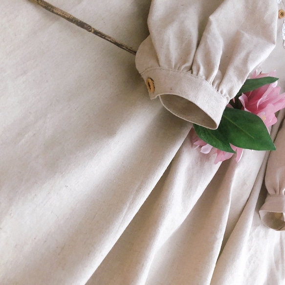 ■ホワイトレースとコットンリネンのワンピース/ MARUBEAR■ 7枚目の画像