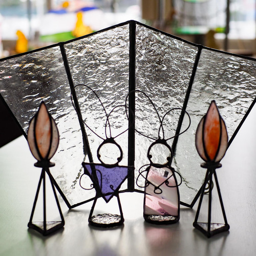 ぼんぼり・B」ステンドグラス・ひなまつり その他インテリア雑貨 純