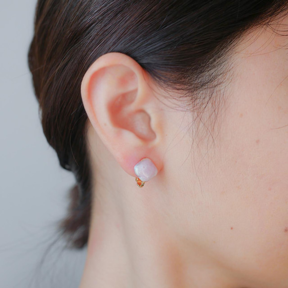 ひし形イアリング　ブラック 3枚目の画像