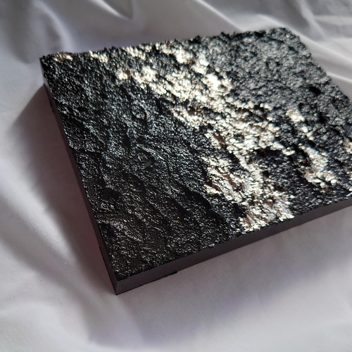 テクスチャーアート/黒シルバー/アートパネル【銀箔アート】 その他