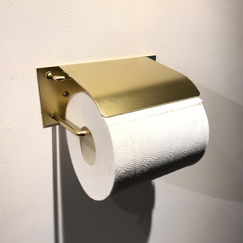 イエローゴールド］メタリックアイアントイレットペーパーホルダー