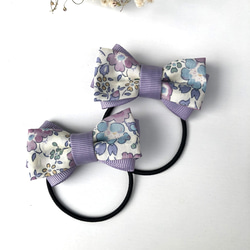 2 リバティ ヘアゴムセット 2個セット♡petit liberty♡リバティヘアゴム♡リボンヘアゴム