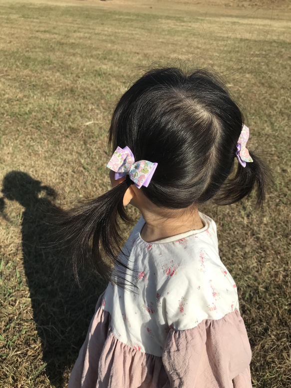 2個セット♡petit liberty♡リバティヘアゴム♡リボンヘアゴムセット 6枚目の画像