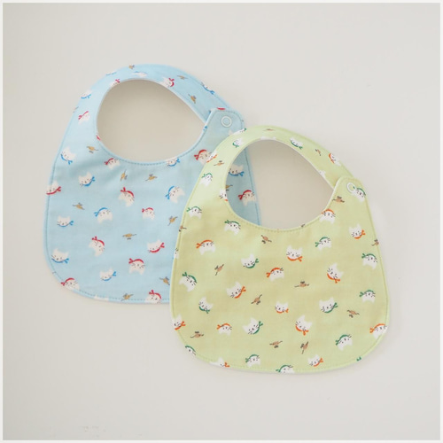 □ダブルガーゼと撥水生地のベビースタイ / こねことねずみ□ bib