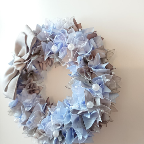 リボンリース・グレーブルー リース petite ribbon 通販 13362057