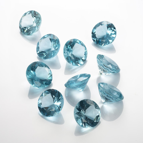 1粒売り 宝石質アパタイトAAA ルース ラウンドファセットカット6mm 
