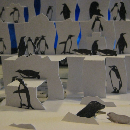 ポップアップ切り絵「ペンギン合コン」 ポップアップ切り絵 ペンギン合コン 切り絵 切り絵屋きりの介