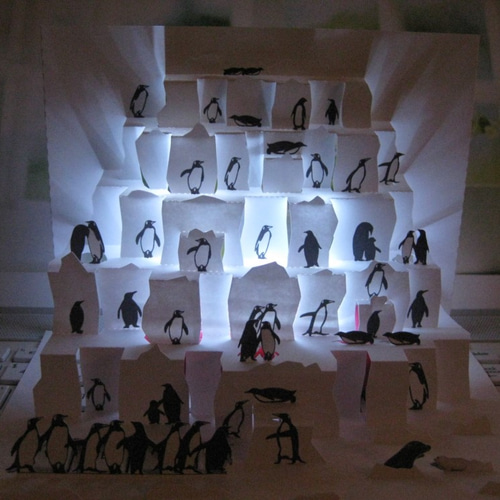 ポップアップ切り絵「ペンギン合コン」 ポップアップ切り絵 ペンギン合コン 切り絵 切り絵屋きりの介