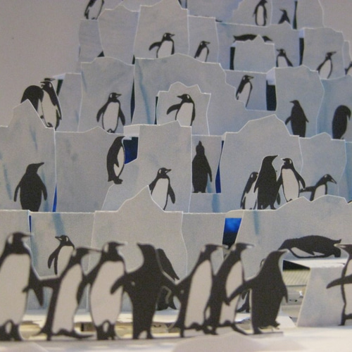 ポップアップ切り絵「ペンギン合コン」 ポップアップ切り絵 ペンギン合コン 切り絵 切り絵屋きりの介