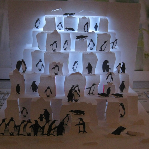 ポップアップ切り絵 ペンギン合コン 切り絵 切り絵屋きりの介 通販