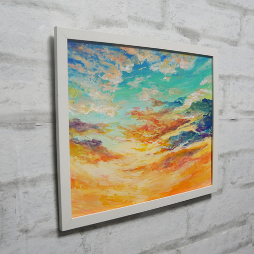 福袋セール 油絵 油彩 油彩画 絵 絵画 【朝焼けの空】 絵画 HR 通販 絵画+タペストリー