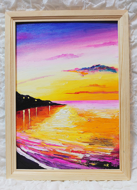 【メーカー公式ショップ】 【宵の海】【A4】 絵画 油絵 絵画 通販｜Creema(クリーマ HR 絵画