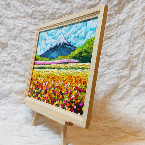 油絵 絵画 お花畑と富士山【A4】 油絵 絵画 お花畑と富士山【A4】 208899e65b28ee7e65b98f1960e0f8