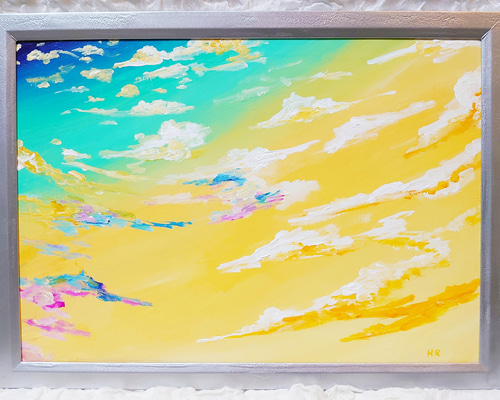 油絵 油彩 油彩画 絵 絵画 【朝焼けの空】 油絵 油彩 油彩画 絵 絵画 【朝焼けの空】 絵画 HR 通販