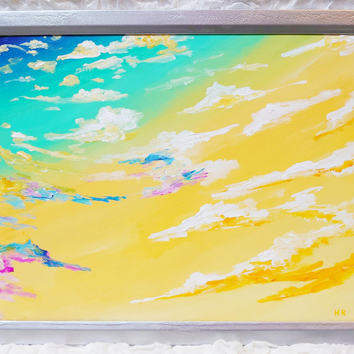 油絵 油彩 油彩画 絵 絵画 【朝焼けの空】 油絵】【朝焼けの空】#油絵 #手書き #アート #絵画 #絵 #油彩画