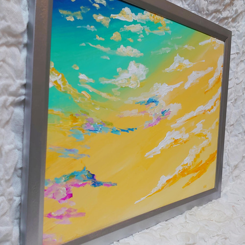 油絵 絵画 【朝焼けの空】 絵画 HR 通販 13363417｜Creema(クリーマ)