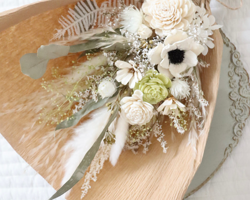 ドライフラワー プリザーブドフラワー 花束 スワッグ ブーケ スワッグ