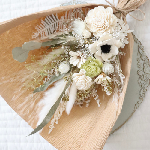 ドライフラワー プリザーブドフラワー 花束 スワッグ ブーケ スワッグ