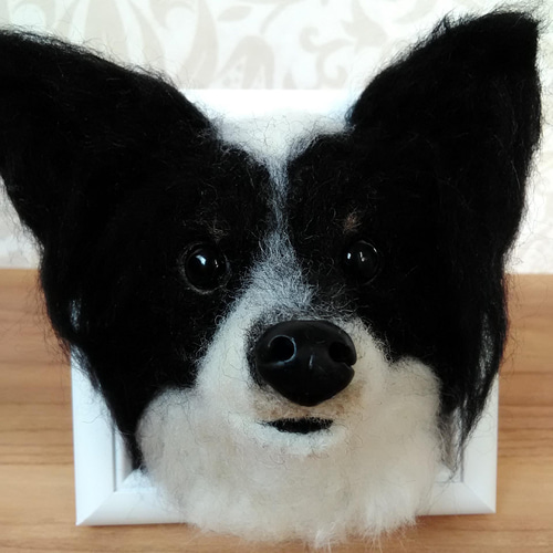 羊毛フェルト 犬 パピヨン 羊毛フェルト＊パピヨン＊犬 - Little Cute Angel Dog | minne byGMO