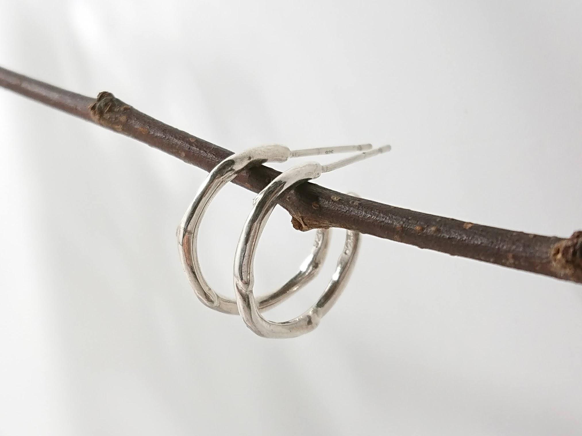 SILVER925　小枝のフープピアス