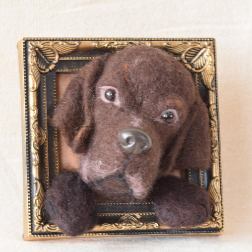 ラブラドール 額 羊毛フェルト 犬 羊毛 プレゼント 飾り物