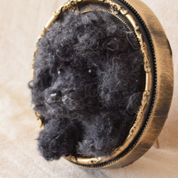トイプードル　黒　額　羊毛フェルト　羊毛　プレゼント 4枚目の画像