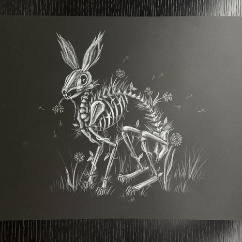 ウサギの骸骨の絵 その他アート ArtByEmily 通販 13364388｜Creema