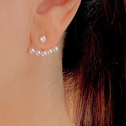 ☆❤️ デイジー　パール　ジルコニア　ピアス　イヤリング　ハンドメイド 金属アレルギー対応 パール＆ジルコニアのピアス 春のセレモニーに