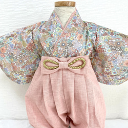 即納】人気のリバティ生地✴︎晴れの日にぴったりのひまわり柄ベビー袴