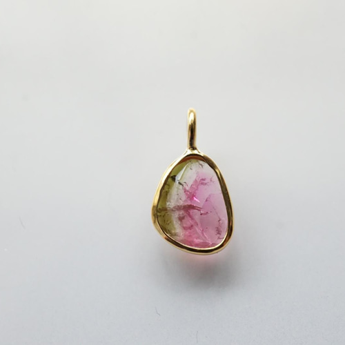Studio Kroewe - Cindy diamond tourmaline pendant 14k gold