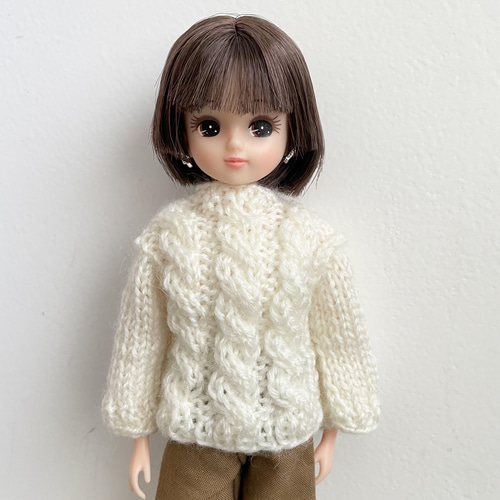 リカちゃん 2way 縄編み アラン カーディガン セーター ブライス