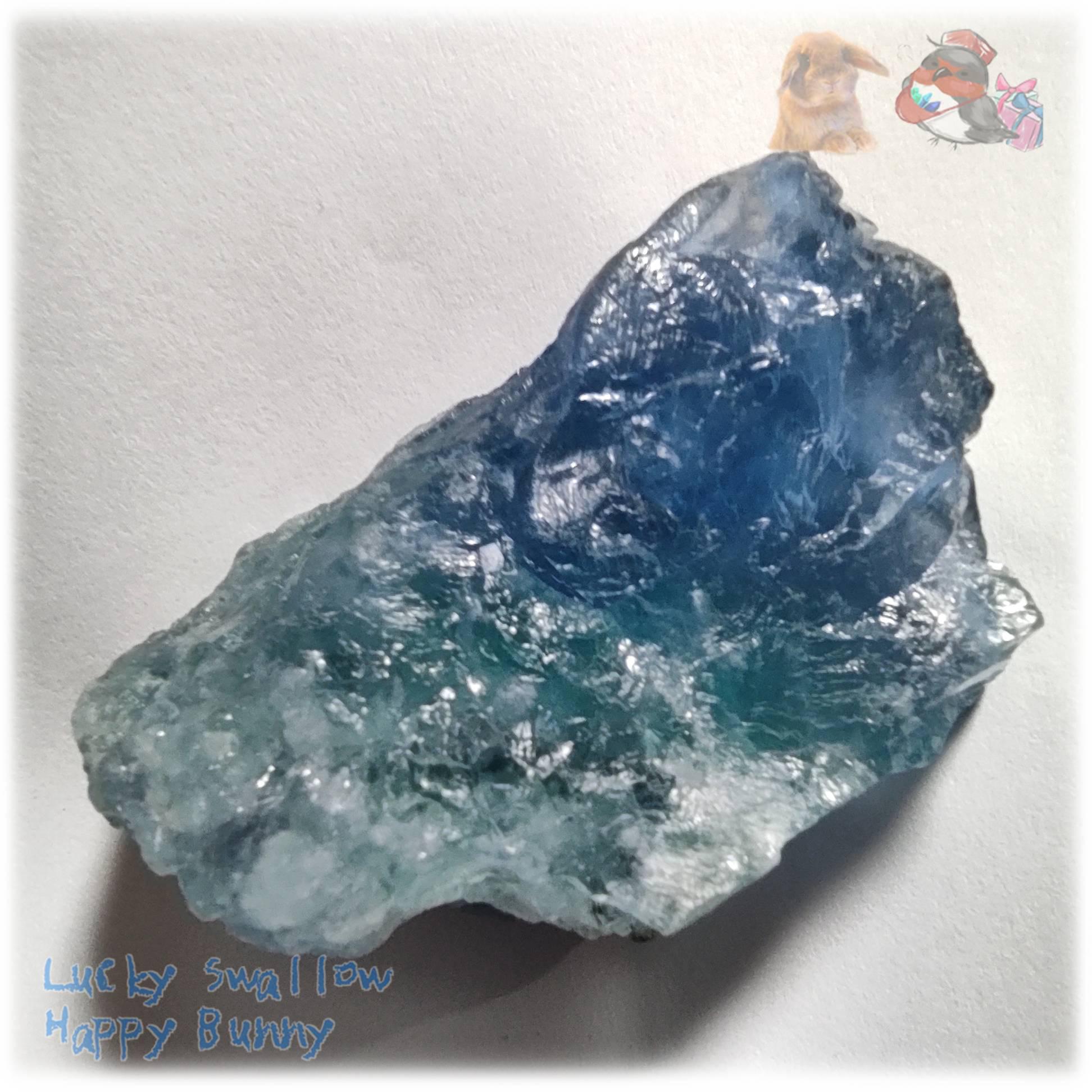 ◆ 大きな高品質 秘蔵品 宝石質 特殊希少カラー ブルーフローライト 欠片 結晶 蛍石 原石 標本 No.4966